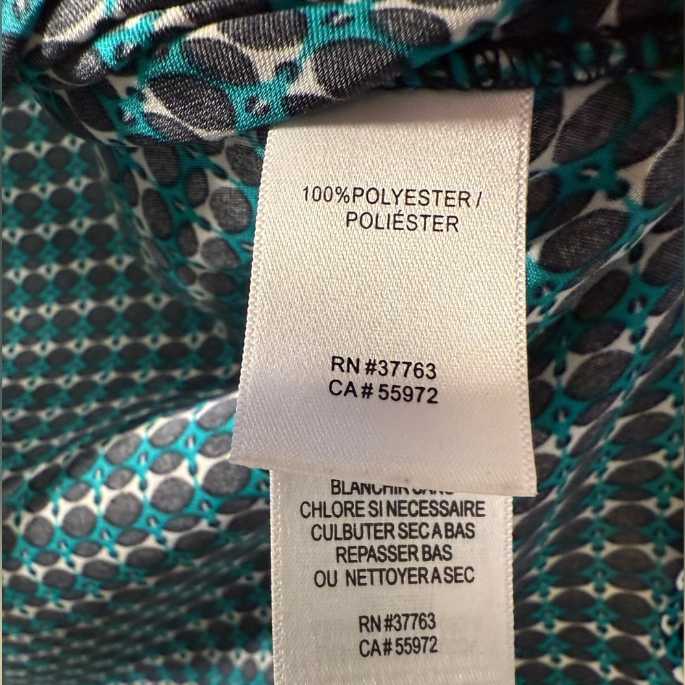 Laundry‎ Shelli Segal Multi-Color Long Roll Tab Sleeve Tunic Blouse - Picture 3 of 8